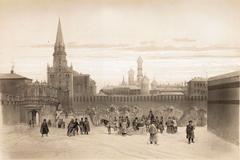 Lithograph of the Troskaya Gate in Moscow from 1852 atlas featuring Scandinavian and Arctic voyages