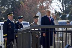 President Trump visiting the grave site of former president Andrew Jackson at the Hermitage