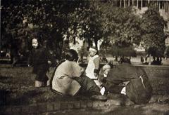 Illustration from the book Old Chinatown showing a picnic scene
