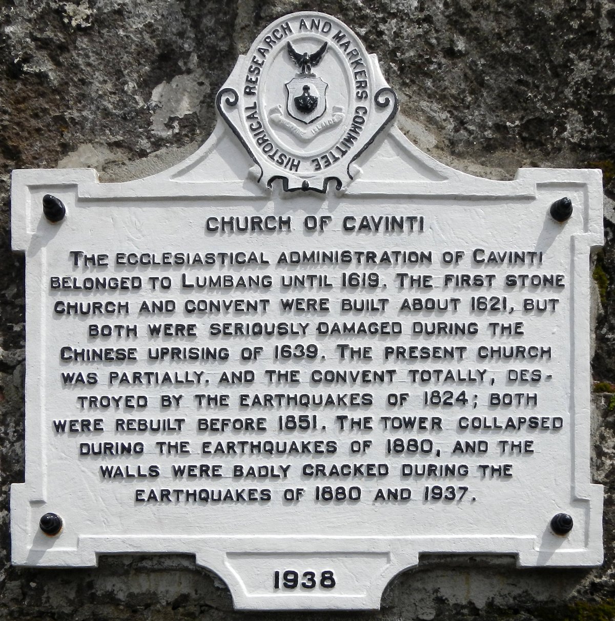 Church of Cavinti Historical Marker in Cavinti Philippines