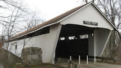 Southern portal and western side of Potter's Covered Bridge spanning the White River near Noblesville, Indiana