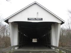 Northern portal of Potter's Covered Bridge spanning the White River near Noblesville, Indiana