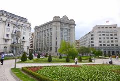 Plaza de Federico Moyúa in Bilbao with modern buildings and green trees
