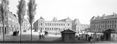 Lithography of the North Station in Brussels by Canelle in 1855