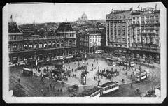 Brussels North Station and Rogier Square cityscape