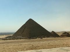 The Great Pyramid of Giza, the tallest pyramid among the Pyramids of Cheops, Khafre, and Menkaure, located near Cairo, Egypt