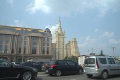 Street scene in Moscow on 25th of July 2016 with pedestrians and buildings