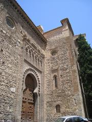 Facade of Church of Santiago del Arrabal in Toledo Spain
