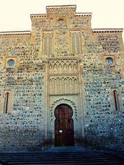 Church of Santiago del Arrabal in Toledo, medieval architecture with stone walls and bell tower
