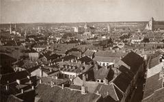 Panoramic view of Vilnius Old Town in 1944 from Church of All Saints bell tower