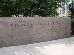 The Art Institute of Chicago original logo on building facade