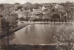 Historical view of Vilnia Zarečča neighborhood from Misijanerski pond in 1919