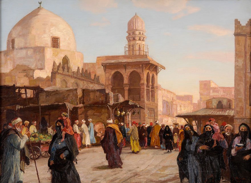 Illustration of al-Muizz street with Sabil-kuttab of Khusraw Pasha and Madrasa-Mausoleum of al-Silah Ayyub in Cairo