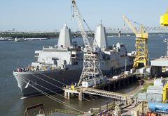 Pre-Commissioning Unit Anchorage LPD 23 moored at Ingalls Shipbuilding