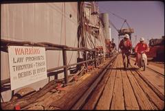 Warning sign at the Avondale Shipyard