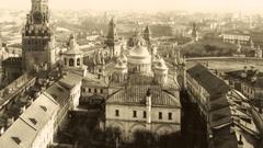 View of the Ascension Monastery north side in the Moscow Kremlin from early 20th century
