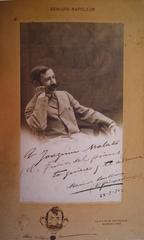Portrait of Mariano Benlliure dedicated to Joaquim Malats by photographers Napoleon, 1904