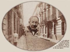 Mariano Benlliure sculpture in Calle del Amor de Dios, Madrid, vintage 1929