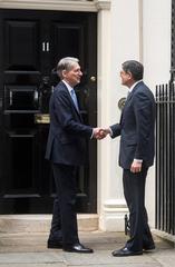 U.S. Secretary of the Treasury Jack Lew meeting UK Chancellor Phillip Hammond at No. 11 Downing Street London July 2016