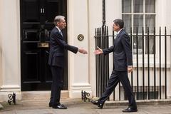 U.S. Secretary of the Treasury Jack Lew meeting with UK Chancellor Phillip Hammond at No. 11 Downing Street in London on July 14, 2016