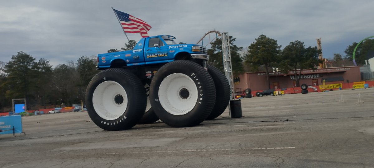 Bigfoot monster truck with 10 foot tires custom made by Firestone