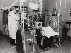 Interior of the new center for ophthalmology at Academisch Ziekenhuis Leiden in 1974