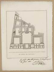 Architectural plan of the second floor and attic of the Hôtel de la Monnaie, Paris, etching by unknown engraver after Jacques-Denis Antoine
