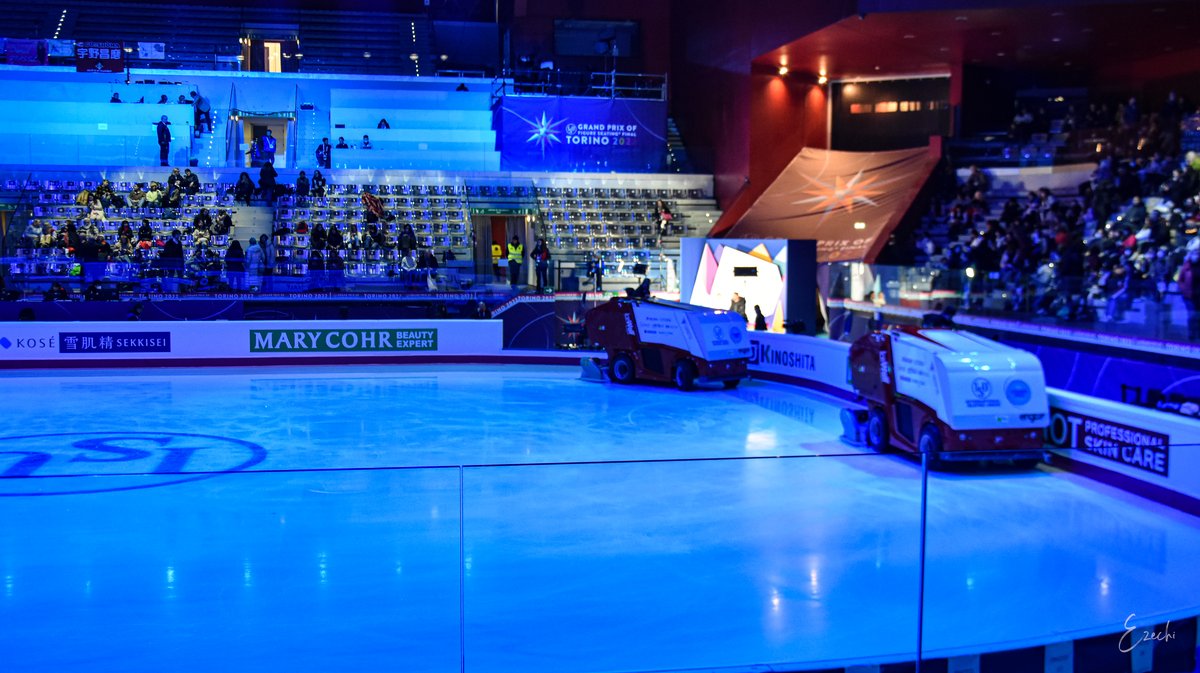 Figure skaters performing at the 2022 Figure Skating Grand Prix Final in Torino, Italy