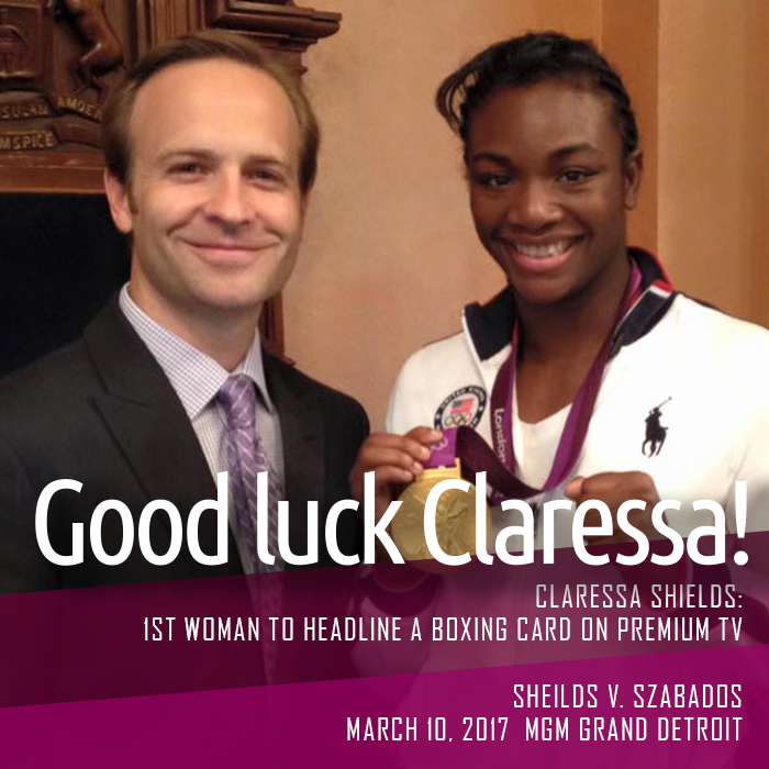 Claressa Shields boxing in ring