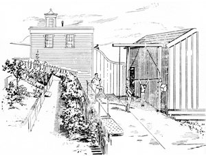Historic 1855 lithograph depicting The Olympic Club by Nahl Brothers
