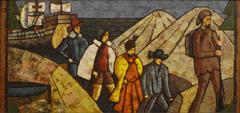 Howard Sewall studies for three-panel mural 'Immigration' 1936 panel 1 artwork depicting immigration themes