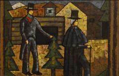 Howard Sewall studies for three-panel Immigration mural panel 2 from 1936
