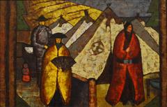 Howard Sewall studies for three-panel mural 'Immigration' panel 3, 1936