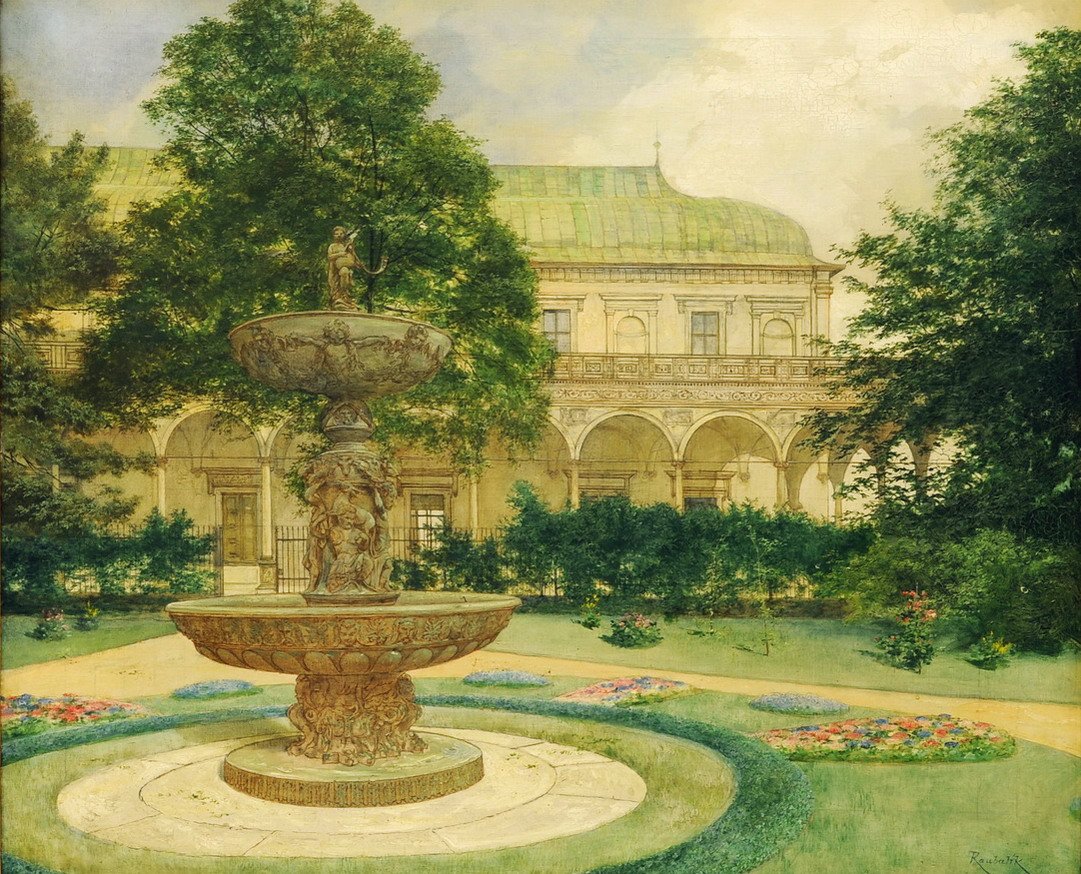 Fountain in front of the summer palace at Prague Castle by Bohumír Roubalík