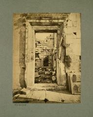 Central door of northern porch of Erechtheion seen from north showing original and restored ancient Greek monumental gate