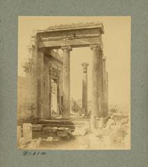 Erechtheion North Porch viewed from the east showcasing elegant Ionic order columns with decorative palmettes and lotus flower motifs