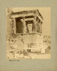 South-west view of Erechtheion's Porch of the Caryatids showcasing sculpted decoration