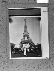 Ajax football supporters gathered near the Eiffel Tower in Paris cheering for their team Ajax against Benfica on March 5, 1969