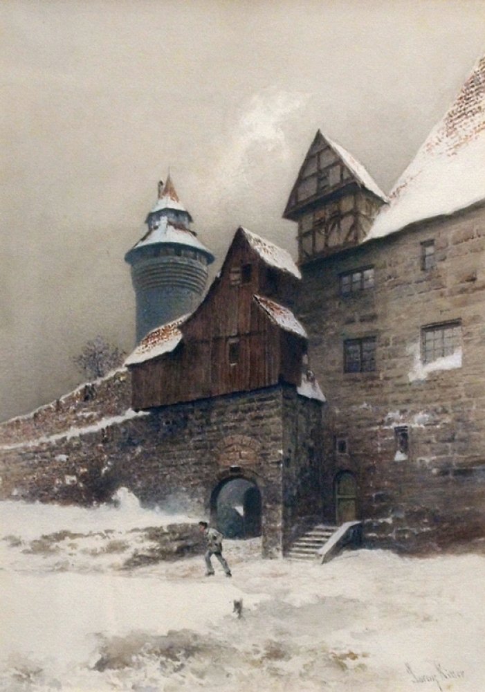 Watercolor painting of Tiergärtner Tor in Nürnberg