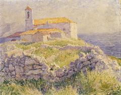 The Chapel of the Poorhouse in Saint-Jean-Cap-Ferrat, Côte d'Azur, painted by Georges Buysse in 1904