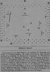 Diagram showing John Brown's scaffold location in Charles Town, Virginia (now West Virginia)