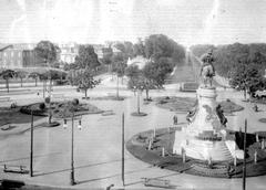 Historical view of Plaza Italia and monument in Buenos Aires from 1904