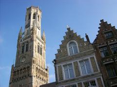 Belfry of Bruges viewed from Grote Markt square