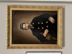19th century oil painting portrait of a mail courier at the Postal Museum