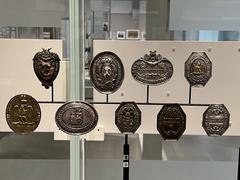 Écussons collection displayed in the La Poste Museum
