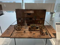 Historical Morse telegraph device displayed at the La Poste Museum