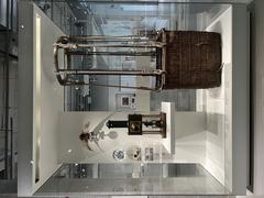 Vintage hot air balloon basket exhibited in La Poste Museum