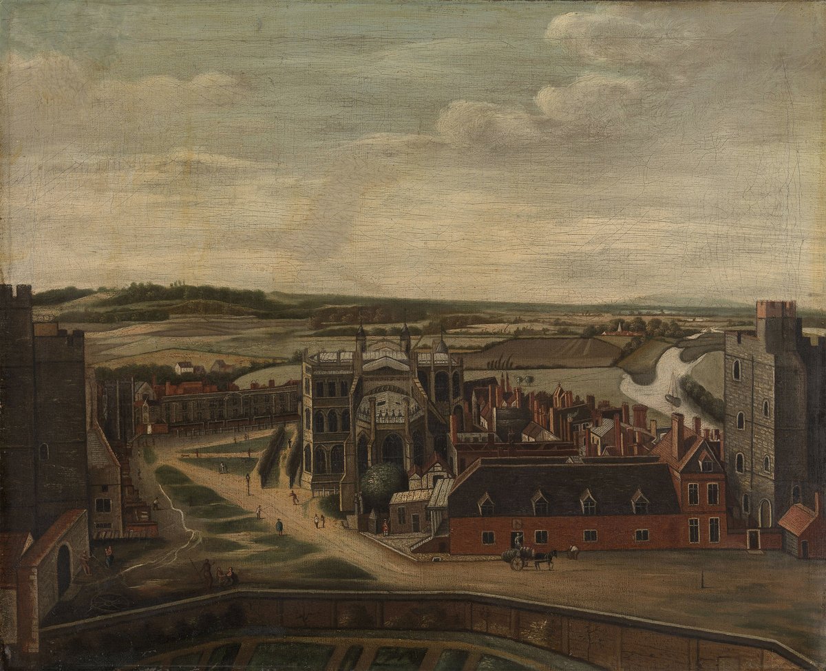 18th century painting view of the Lower Ward at Windsor Castle