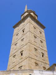 Torre de Hércules lighthouse in A Coruña with ocean view