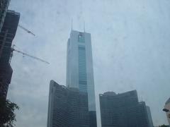 CITIC Plaza skyscraper in Tianhe District Guangzhou China with blue sky